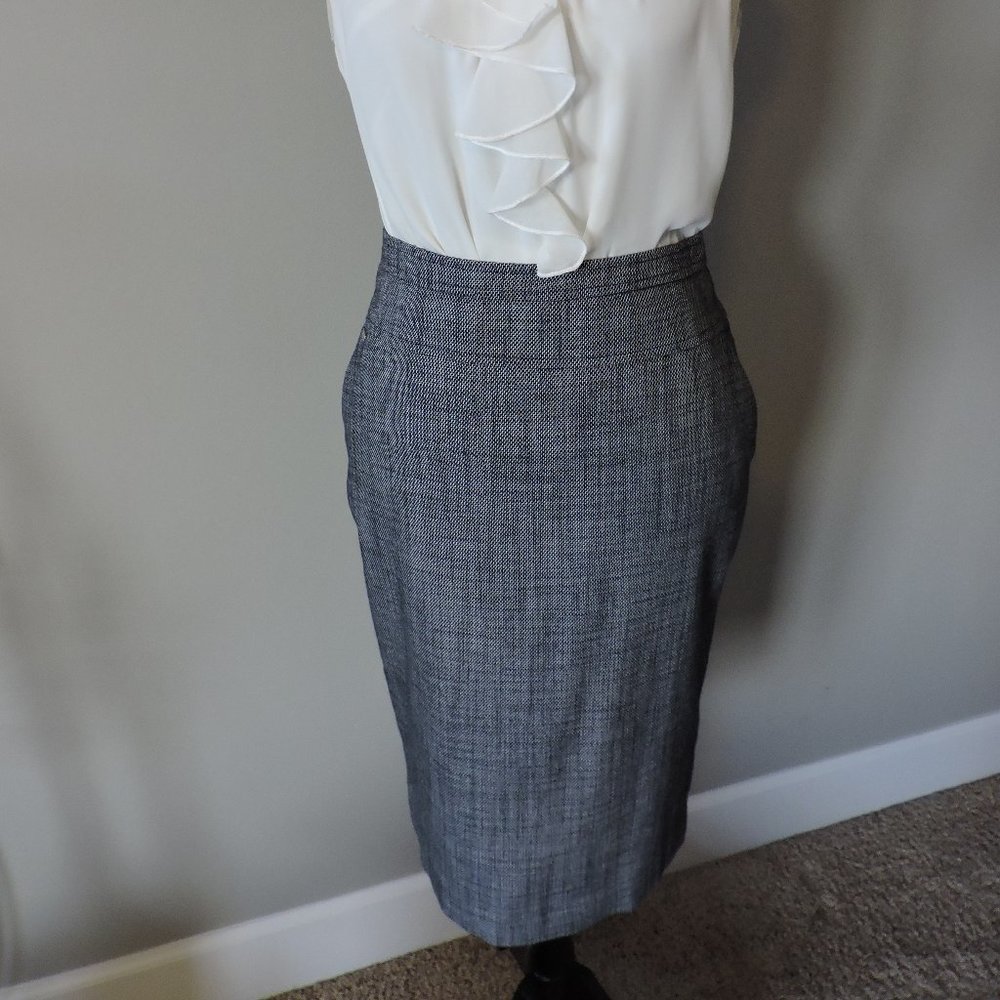 Power Suit! Blue and White Pencil Skirt
